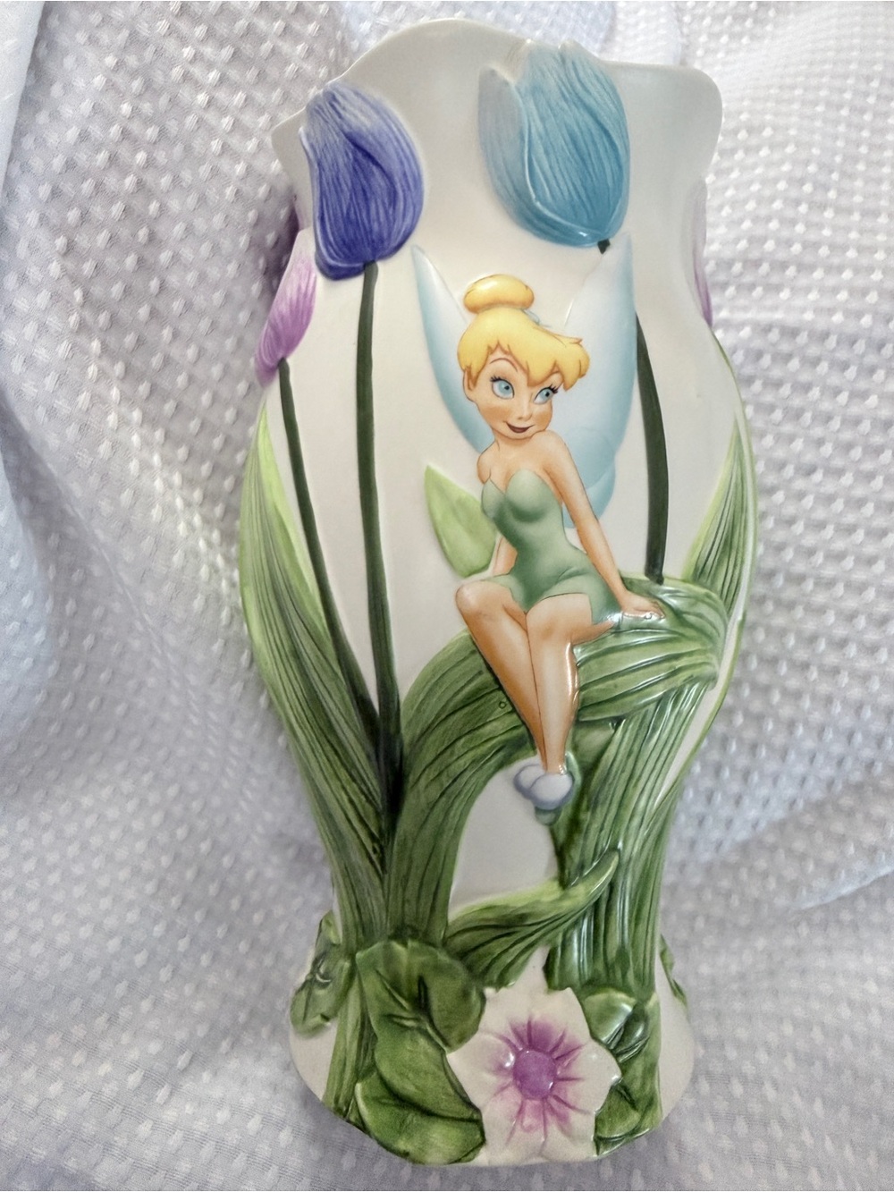 Disney Store Disney Fairies Tinker Bell Ceramic Tulip Flower Vase Like New w tag
